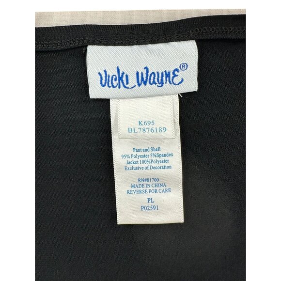 Vicki Wayne Top Shirt Blouse Womens PL Jeweled Neckline Grandmacore Shell - Picture 6 of 10